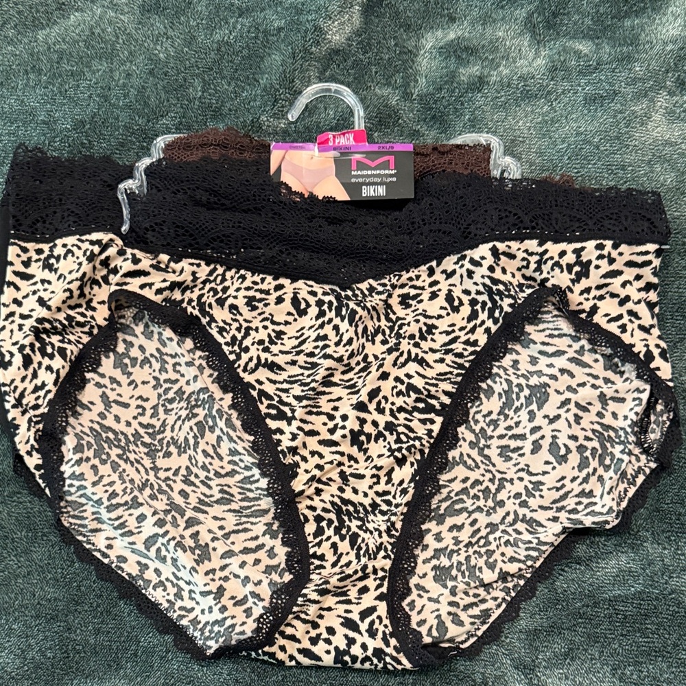 Maidenform Leopard Print Panties - Black and Brown